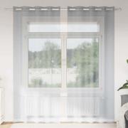 vidaXL Gardiner med gardiner 2 pcs Mörkgrå 140x175cm Polyester