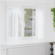 vidaXL Gardiner med gardiner 2 pcs Vit Polyester