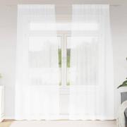 vidaXL Voile Gardin med gardiner 2 pcs Vit 245 x 140 cm Polyester