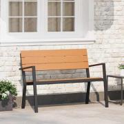 vidaXL Trädgårdsbänk Brun 118 x 54 x 77cm Stål