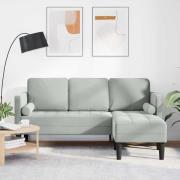 vidaXL Soffset Ljusgrå 173 x 131 x 67 cm Sammet