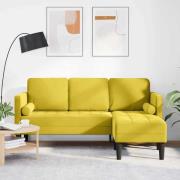 vidaXL Soffset Gul 173 x 131 x 67 cm Sammet
