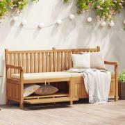 vidaXL Trädgårdsförvaringsbänk Brun 180 x 60 x 90 cm Massivt teakträ