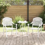 vidaXL Trädgård Stol 2 pcs Vit 55 x 56.5 x 91cm Aluminium