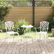 vidaXL Trädgård Stol 2 pcs Vit 55 x 56.5 x 91cm Aluminium