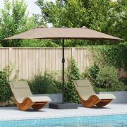 vidaXL Trädgårdsparasol Taupe 385 x 209 x 244 cm tyg