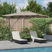 vidaXL Parasoll Taupe 286 x 285 x 270 cm Aluminium