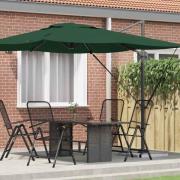 vidaXL Roma Parasol Grön 286 x 285 x 265 cm Polyester och aluminium