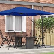 vidaXL Roma Parasol Blå 286 x 285 x 265 cm Polyester, aluminium