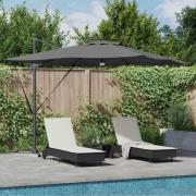 vidaXL Roma Parasol med LED -remsljus Antracit 286 x 284 x 270 cm