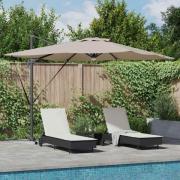 vidaXL Roma Parasol Taupe 286 x 285 x 270 cm Aluminium och Polyester