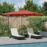 vidaXL Roma Parasol Röd 286 x 285 x 270 cm Aluminium, Polyester
