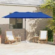 vidaXL Trädgårdskantileverparasol azurblå 372 x 198 x 243 cm
