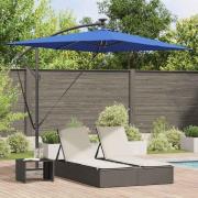 vidaXL Cantilever bananparasol Blå 294 x 200 x 254 cm