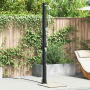 vidaXL Utomhus solardusch Svart 217 cm PVC och aluminium