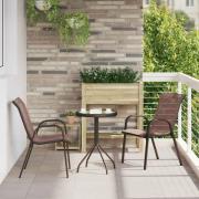 vidaXL Trädgårds Bistro Set 3 pcs Brun Stål