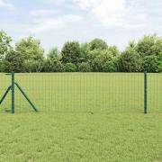 vidaXL Eurogärdsel Grön 0.4 x 25 m PVC-belagt järn