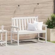 vidaXL Trädgårdsbänk med kudde Vit 120 x 59 x 88cm HDPE