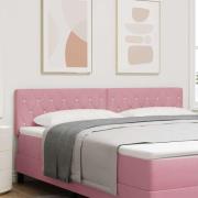 vidaXL Sammet Sänggavel Argyle med huvudgavel Rosa 180 cm Sammet