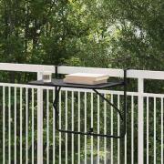 vidaXL Hängande Balkongbord Svart 60 x 39 x 65 cm Stål