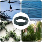 vidaXL Stängsel binds tråd Grön 25 m PVC-belagd stål