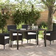vidaXL Trädgårdsbord Svart 140 x 80 x 73 cm Massivt teakträ