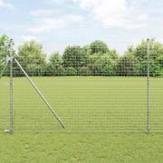 vidaXL Staketstolpar 2 pcs Silver 210 cm Pulverlackerad stål