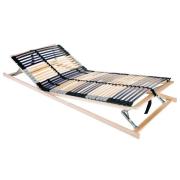 vidaXL Ribbad sängbotten Brun 90 x 190 cm Massivt bokträ
