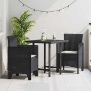 vidaXL Trädgård Stol 2 pcs Antracit 53 x 49 x 85 cm PP