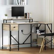 vidaXL Skrivbord med låda Sonoma ek 120 x 79 x 86.5 cm Konstruerat trä