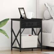 vidaXL Nattduksbord Svart Ek 41 x 31 x 51 cm Konstruerat trä