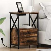 vidaXL Nattduksbord 2 pcs Rökt ek 40 x 31 x 60 cm Konstruerat trä