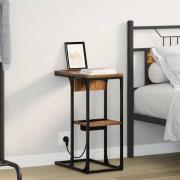 vidaXL Sängbord Rökfärgad ek 41.5 x 26 x 60.5 cm Konstruerat trä