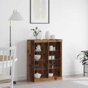 vidaXL LED-sido bord Gammalt trä 41 x 37 x 100 cm Konstruerat trä