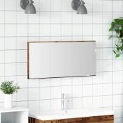 vidaXL Badrumsspegel med förvaringsskåp och LED återvunnet trä 80x37cm