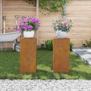 vidaXL Växtställningar 2 pcs Rostig 24 x 24 x 55 cm cortenstål