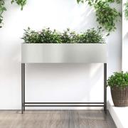 vidaXL Höjdträdgårdsplanterare Silver 100 x 26 x 82 cm