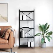 vidaXL Bokhylla Svart ek 60 x 30 x 153 cm Konstruerat trä