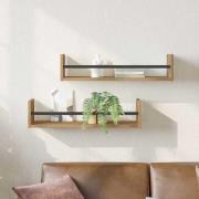 vidaXL Vägg hylla 2 pcs artisan ek 60 x 16 x 14 cm Konstruerat trä