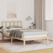 vidaXL Sängram med huvudgavel Brun 90 x 190 cm Massiv furu