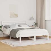 vidaXL Sängram med huvudgavel Vit 120 x 190 cm Massiv furu