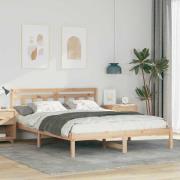 vidaXL Sängram Brun 140 x 200 cm Massiv furu