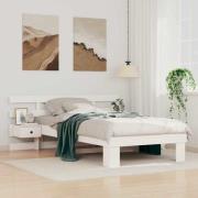 vidaXL Sängram med huvudgavel Vit 90 x 200 cm Massiv furu