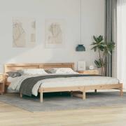 vidaXL Sängram med huvudgavel Brun 180 x 200 cm Massiv furu