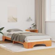 vidaXL Sängram Brun 80 x 210 cm Massiv furu