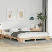 vidaXL Sängram Brun 160 x 210 cm Massiv furu