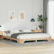 vidaXL Sängram Brun 200 x 220 cm Massiv furu