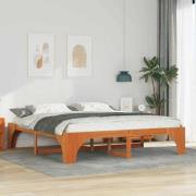 vidaXL Sängram Brun 180 x 200 cm Massiv furu