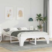 vidaXL Sängram Vit 150 x 200 cm Massiv furu