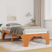 vidaXL Sängram Brun 90 x 200 cm Massiv furu